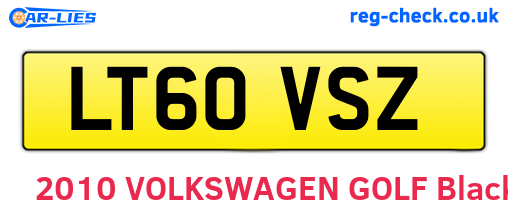 LT60VSZ are the vehicle registration plates.