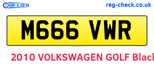 M666VWR are the vehicle registration plates.