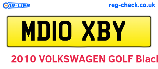 MD10XBY are the vehicle registration plates.