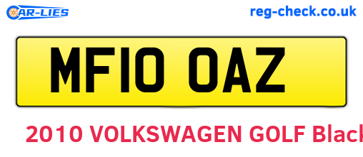 MF10OAZ are the vehicle registration plates.