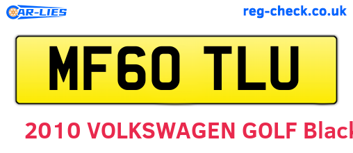 MF60TLU are the vehicle registration plates.
