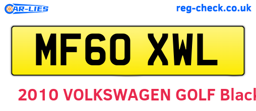 MF60XWL are the vehicle registration plates.
