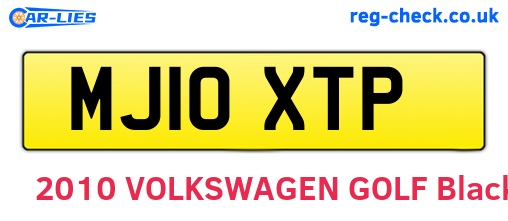 MJ10XTP are the vehicle registration plates.