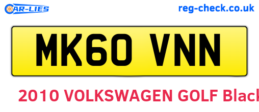 MK60VNN are the vehicle registration plates.