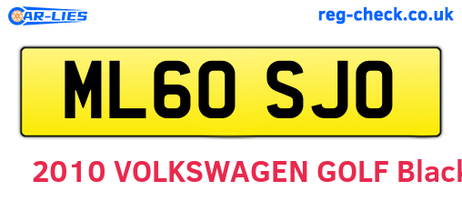 ML60SJO are the vehicle registration plates.