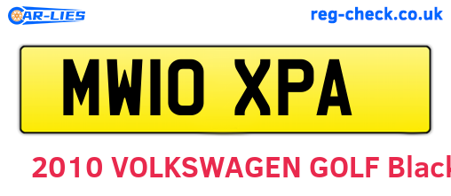 MW10XPA are the vehicle registration plates.