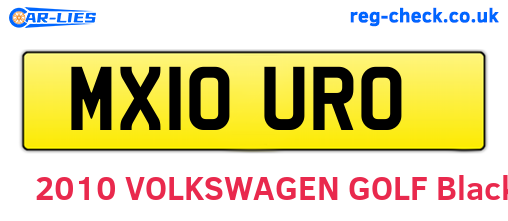 MX10URO are the vehicle registration plates.