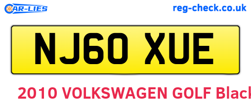NJ60XUE are the vehicle registration plates.