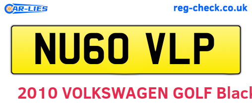 NU60VLP are the vehicle registration plates.