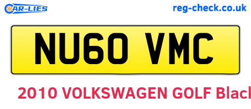 NU60VMC are the vehicle registration plates.