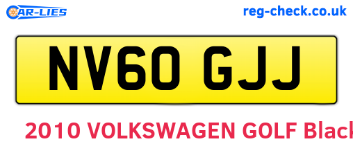NV60GJJ are the vehicle registration plates.