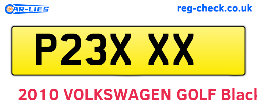 P23XXX are the vehicle registration plates.