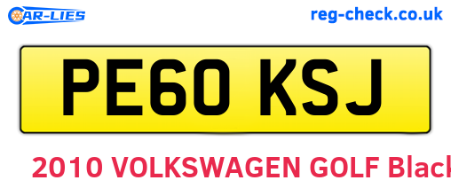 PE60KSJ are the vehicle registration plates.