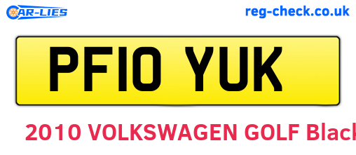PF10YUK are the vehicle registration plates.