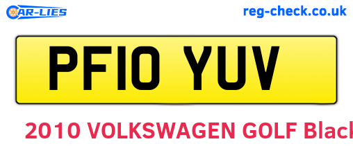 PF10YUV are the vehicle registration plates.