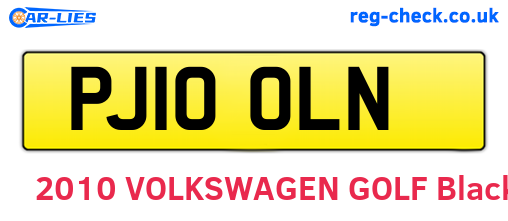 PJ10OLN are the vehicle registration plates.