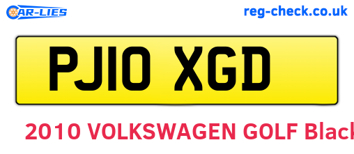 PJ10XGD are the vehicle registration plates.