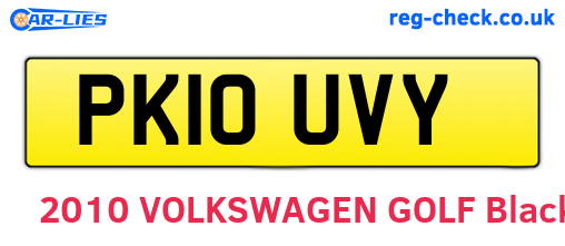 PK10UVY are the vehicle registration plates.