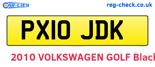 PX10JDK are the vehicle registration plates.