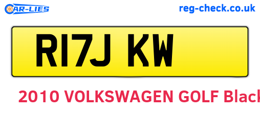 R17JKW are the vehicle registration plates.