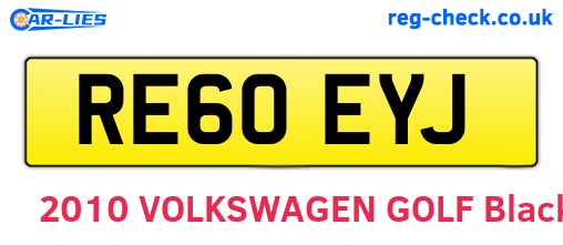 RE60EYJ are the vehicle registration plates.