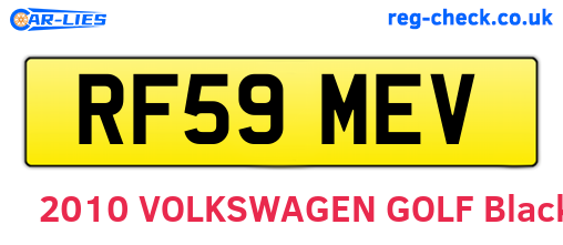 RF59MEV are the vehicle registration plates.