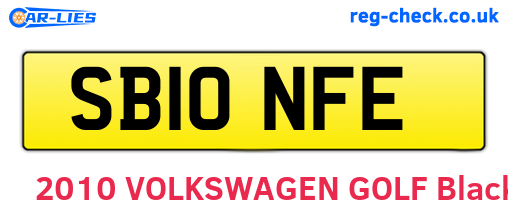 SB10NFE are the vehicle registration plates.