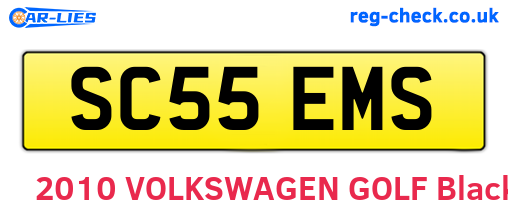 SC55EMS are the vehicle registration plates.