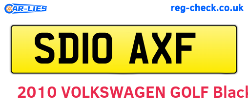 SD10AXF are the vehicle registration plates.