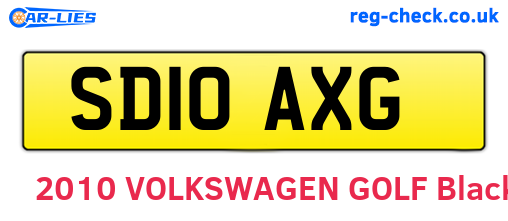 SD10AXG are the vehicle registration plates.