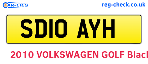 SD10AYH are the vehicle registration plates.