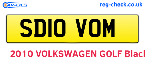 SD10VOM are the vehicle registration plates.