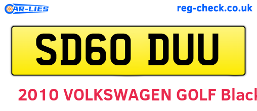 SD60DUU are the vehicle registration plates.