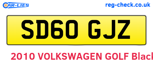 SD60GJZ are the vehicle registration plates.