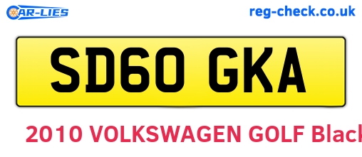 SD60GKA are the vehicle registration plates.