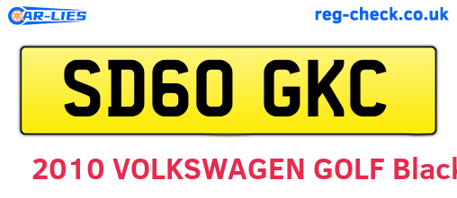 SD60GKC are the vehicle registration plates.