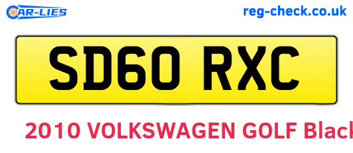 SD60RXC are the vehicle registration plates.