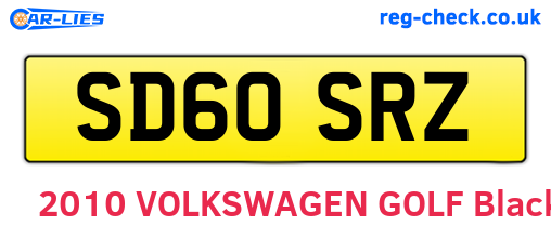 SD60SRZ are the vehicle registration plates.