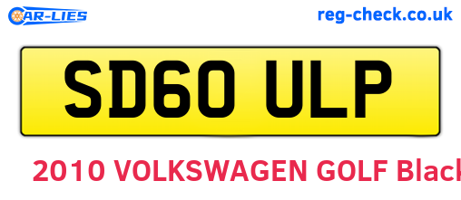 SD60ULP are the vehicle registration plates.