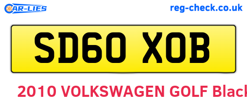 SD60XOB are the vehicle registration plates.