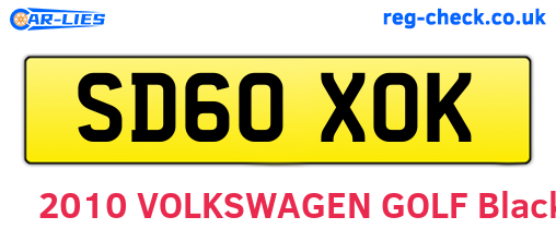 SD60XOK are the vehicle registration plates.