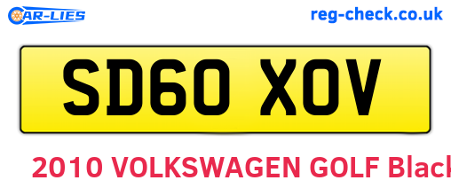 SD60XOV are the vehicle registration plates.