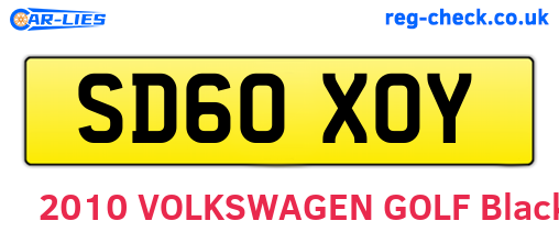 SD60XOY are the vehicle registration plates.