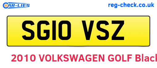SG10VSZ are the vehicle registration plates.