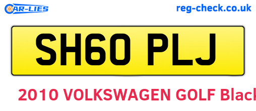 SH60PLJ are the vehicle registration plates.