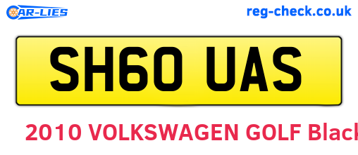 SH60UAS are the vehicle registration plates.