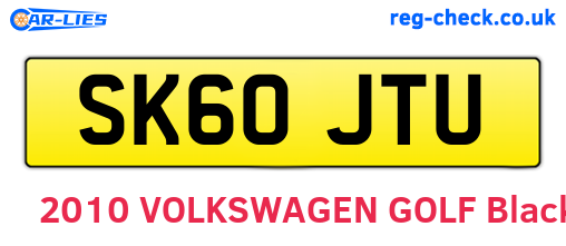 SK60JTU are the vehicle registration plates.