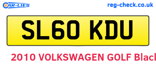 SL60KDU are the vehicle registration plates.