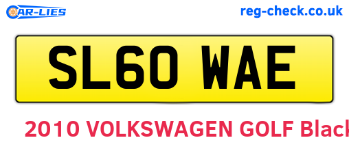 SL60WAE are the vehicle registration plates.
