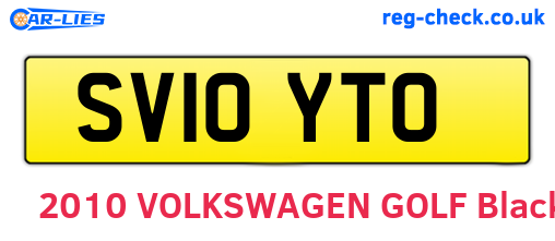 SV10YTO are the vehicle registration plates.